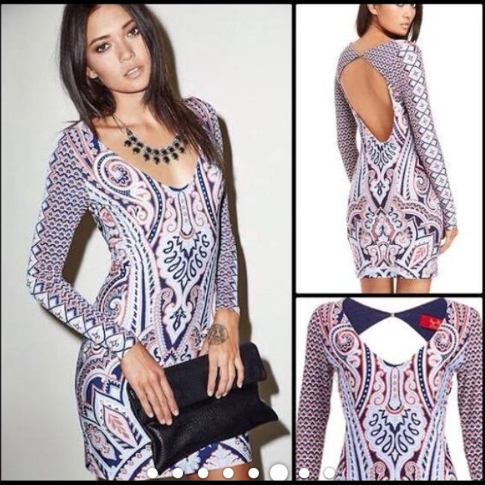 Tigerlily x Revolve Bodycon Boho Mini Dress NWT S